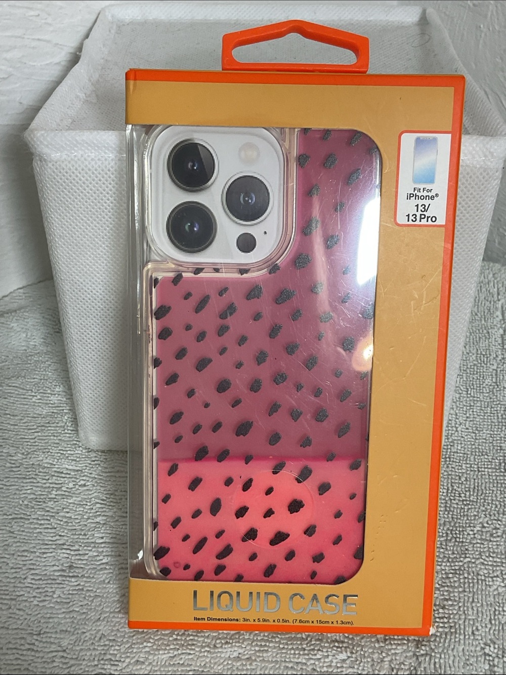 Pink Leopard Animal Print Liquid Case Fit For iPhone 13/13 Pro NIB
